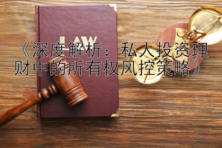 《深度解析：私人投资理财中的所有权风控策略》