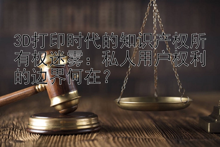 3D打印时代的知识产权所有权迷雾：私人用户权利的边界何在？