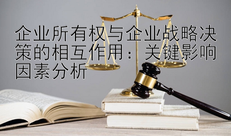 企业所有权与企业战略决策的相互作用：关键影响因素分析