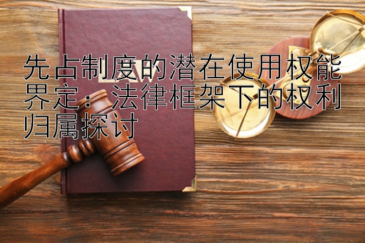 先占制度的潜在使用权能界定：法律框架下的权利归属探讨