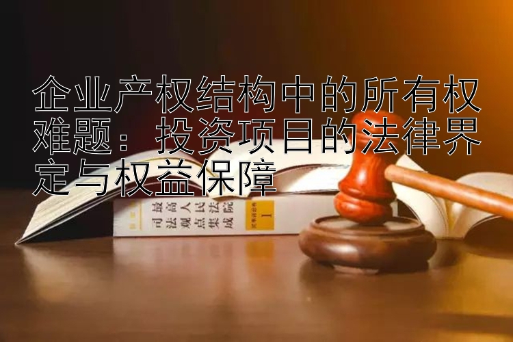 企业产权结构中的所有权难题：投资项目的法律界定与权益保障