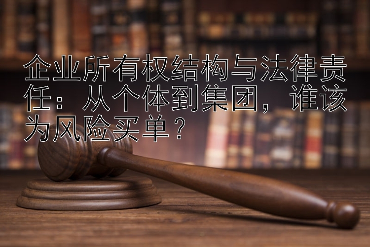 企业所有权结构与法律责任：从个体到集团，谁该为风险买单？