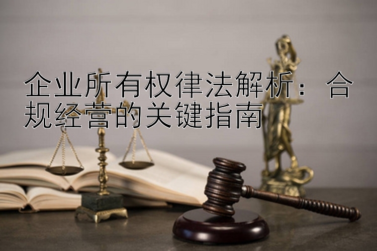 企业所有权律法解析：合规经营的关键指南