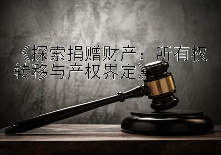 《探索捐赠财产：所有权转移与产权界定》