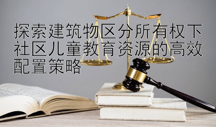 探索建筑物区分所有权下社区儿童教育资源的高效配置策略