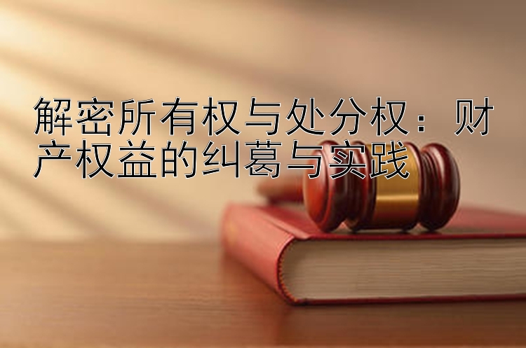 解密所有权与处分权：财产权益的纠葛与实践