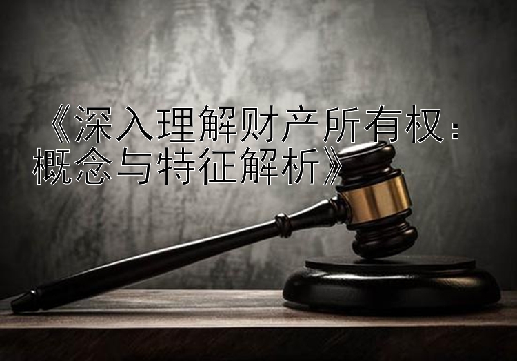 《深入理解财产所有权：概念与特征解析》