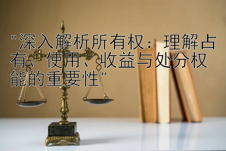 深入解析所有权：理解占有、使用、收益与处分权能的重要性