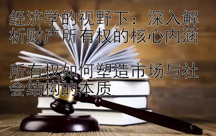 经济学的视野下：深入解析财产所有权的核心内涵  
所有权如何塑造市场与社会结构的本质