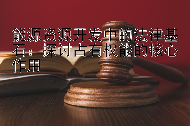 能源资源开发中的法律基石：探讨占有权能的核心作用