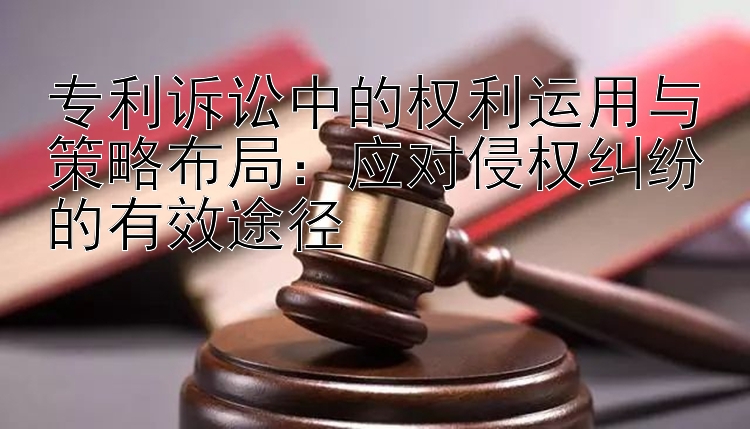 专利诉讼中的权利运用与策略布局：应对侵权纠纷的有效途径