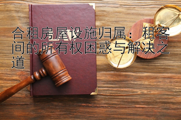 合租房屋设施归属：租客间的所有权困惑与解决之道