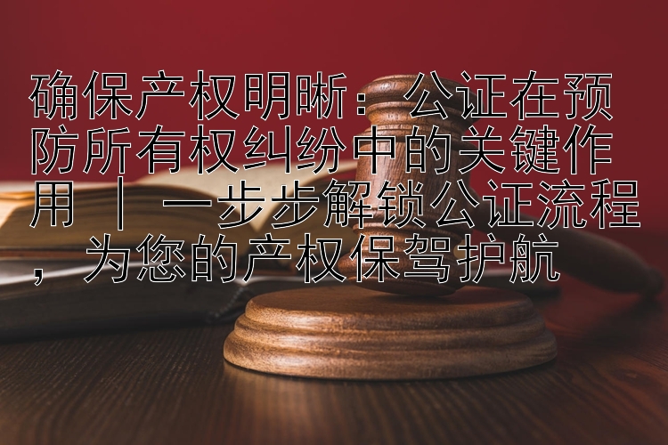 公证在预防所有权纠纷中的关键作用 | 一步步解锁公证流程