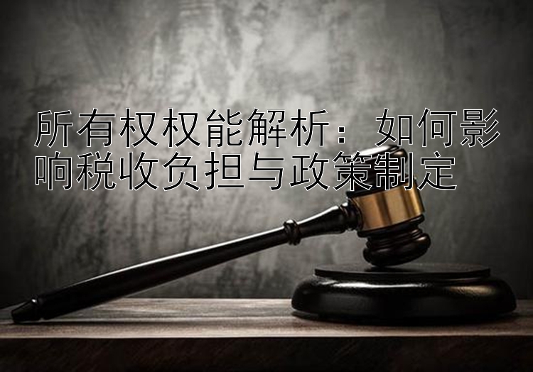 所有权权能解析：如何影响税收负担与政策制定