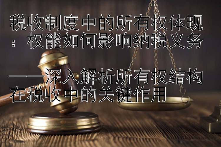 税收制度中的所有权体现：权能如何影响纳税义务  
——深入解析所有权结构在税收中的关键作用