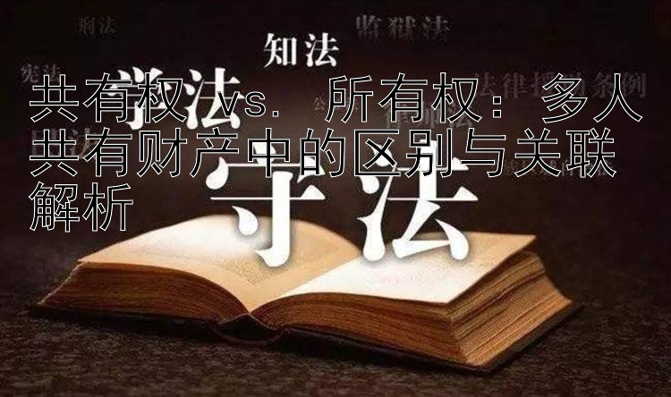 共有权 vs. 所有权：多人共有财产中的区别与关联解析