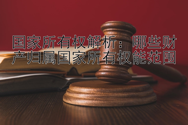 国家所有权解析：哪些财产归属国家所有权能范围