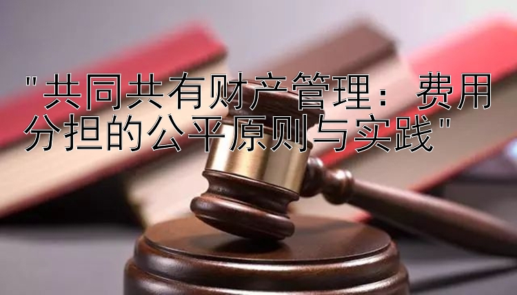 共同共有财产管理：费用分担的公平原则与实践