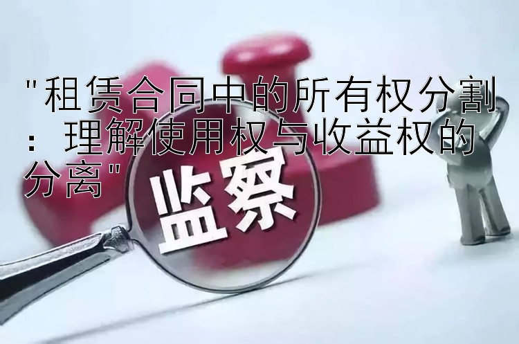 租赁合同中的所有权分割：理解使用权与收益权的分离