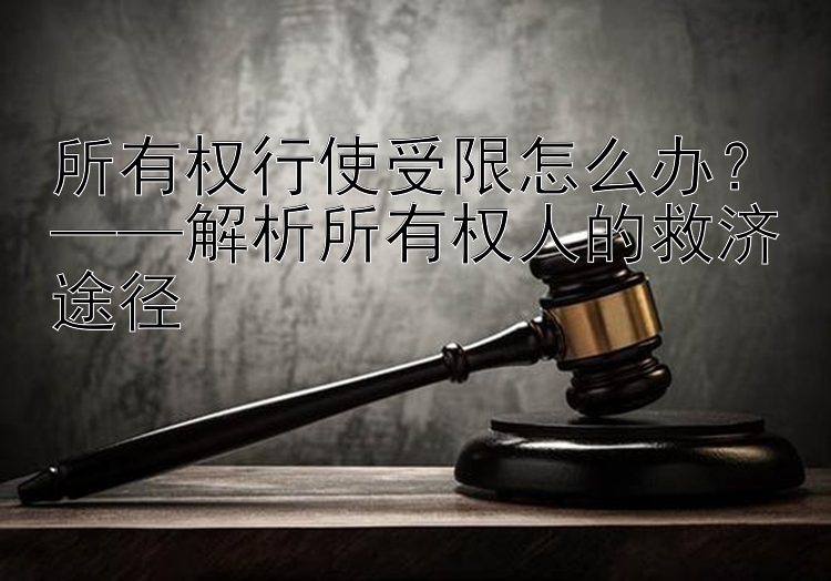 所有权行使受限怎么办？——解析所有权人的救济途径