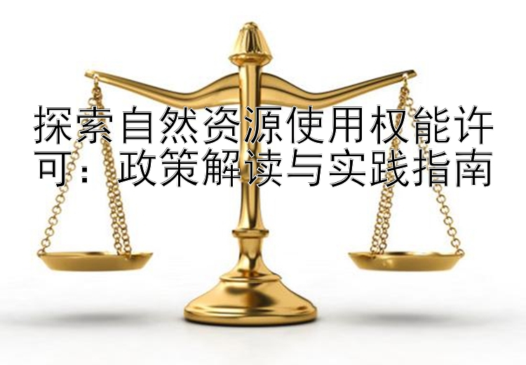 探索自然资源使用权能许可：政策解读与实践指南