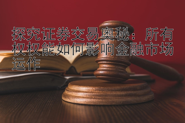 探究证券交易奥秘：所有权权能如何影响金融市场运作