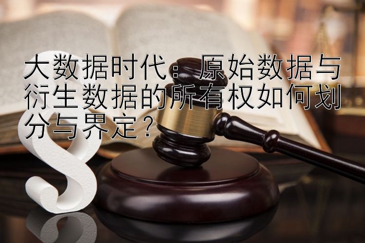 大数据时代：原始数据与衍生数据的所有权如何划分与界定？