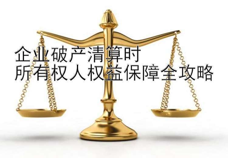 企业破产清算时  
所有权人权益保障全攻略