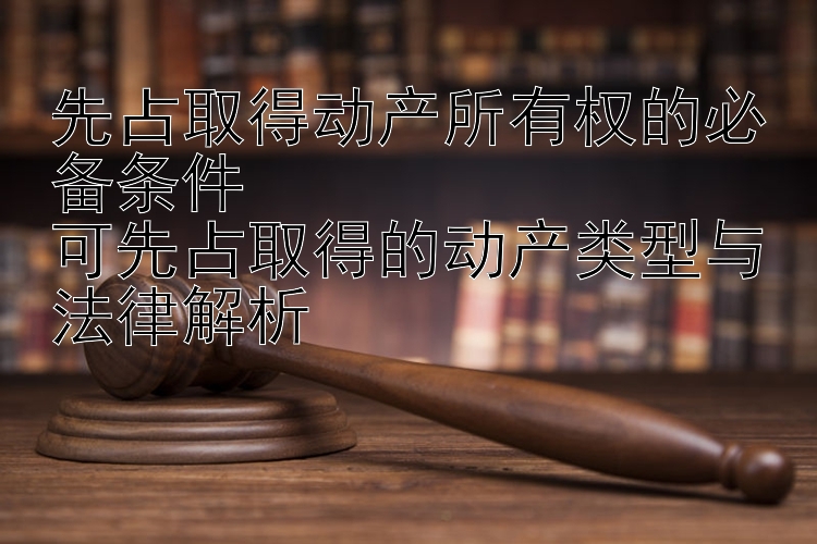 先占取得动产所有权的必备条件  
可先占取得的动产类型与法律解析