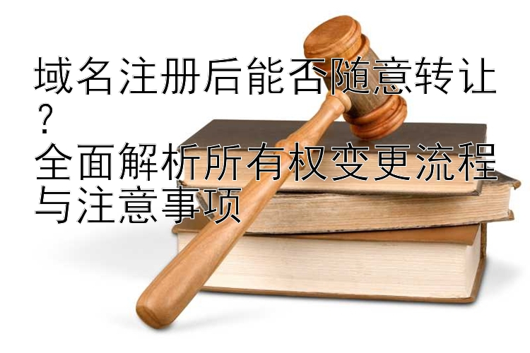 域名注册后能否随意转让？  
全面解析所有权变更流程与注意事项