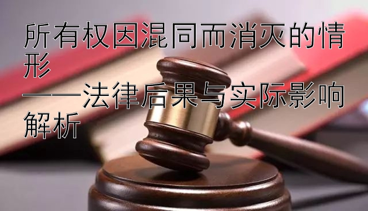 所有权因混同而消灭的情形  
——法律后果与实际影响解析