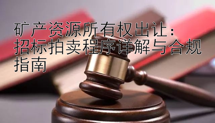 矿产资源所有权出让：  
招标拍卖程序详解与合规指南