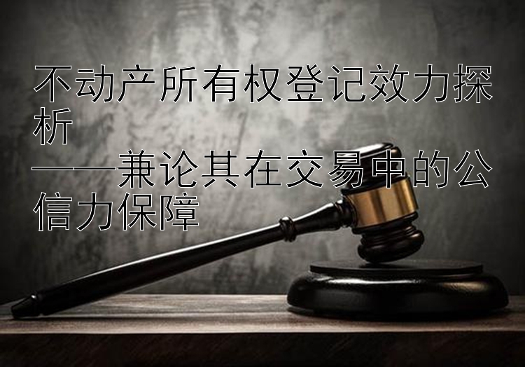 不动产所有权登记效力探析  
——兼论其在交易中的公信力保障