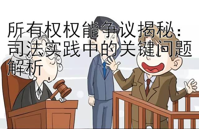 所有权权能争议揭秘：司法实践中的关键问题解析