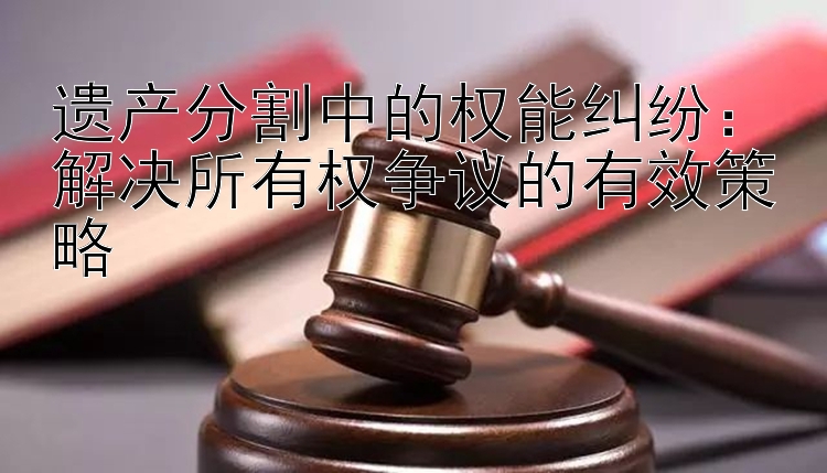 遗产分割中的权能纠纷：解决所有权争议的有效策略